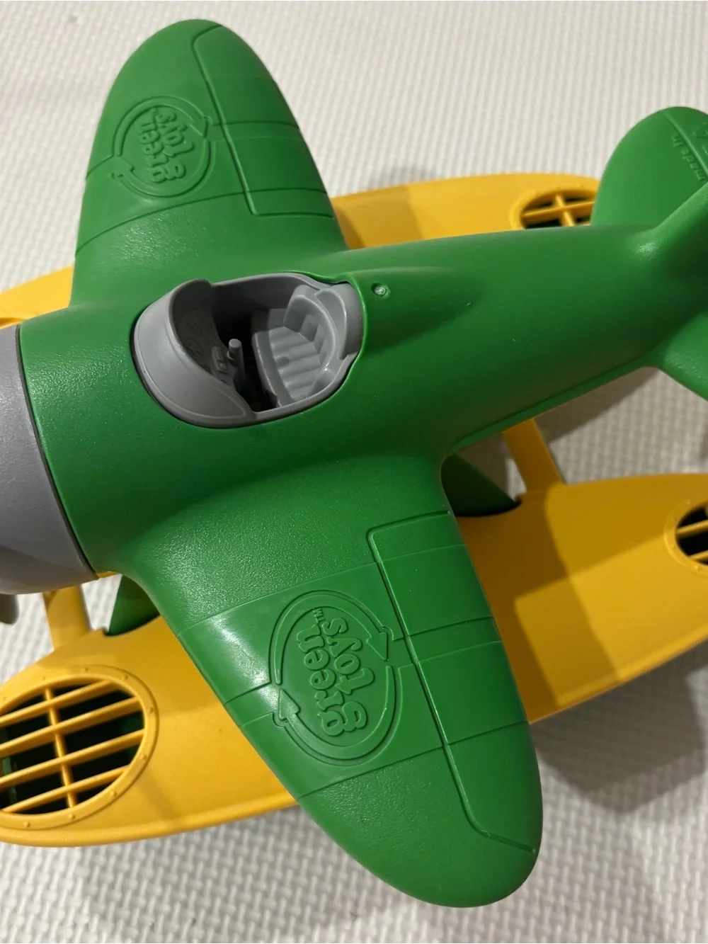 Green & Yellow Toy Seaplane - Kids Float Plane by Green Toys 9.5”